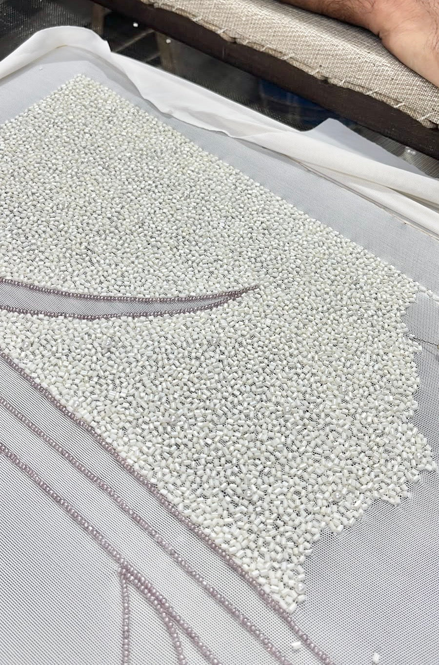 The White beaded Mini Dress