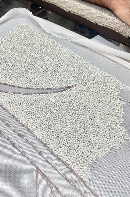 The White beaded Mini Dress