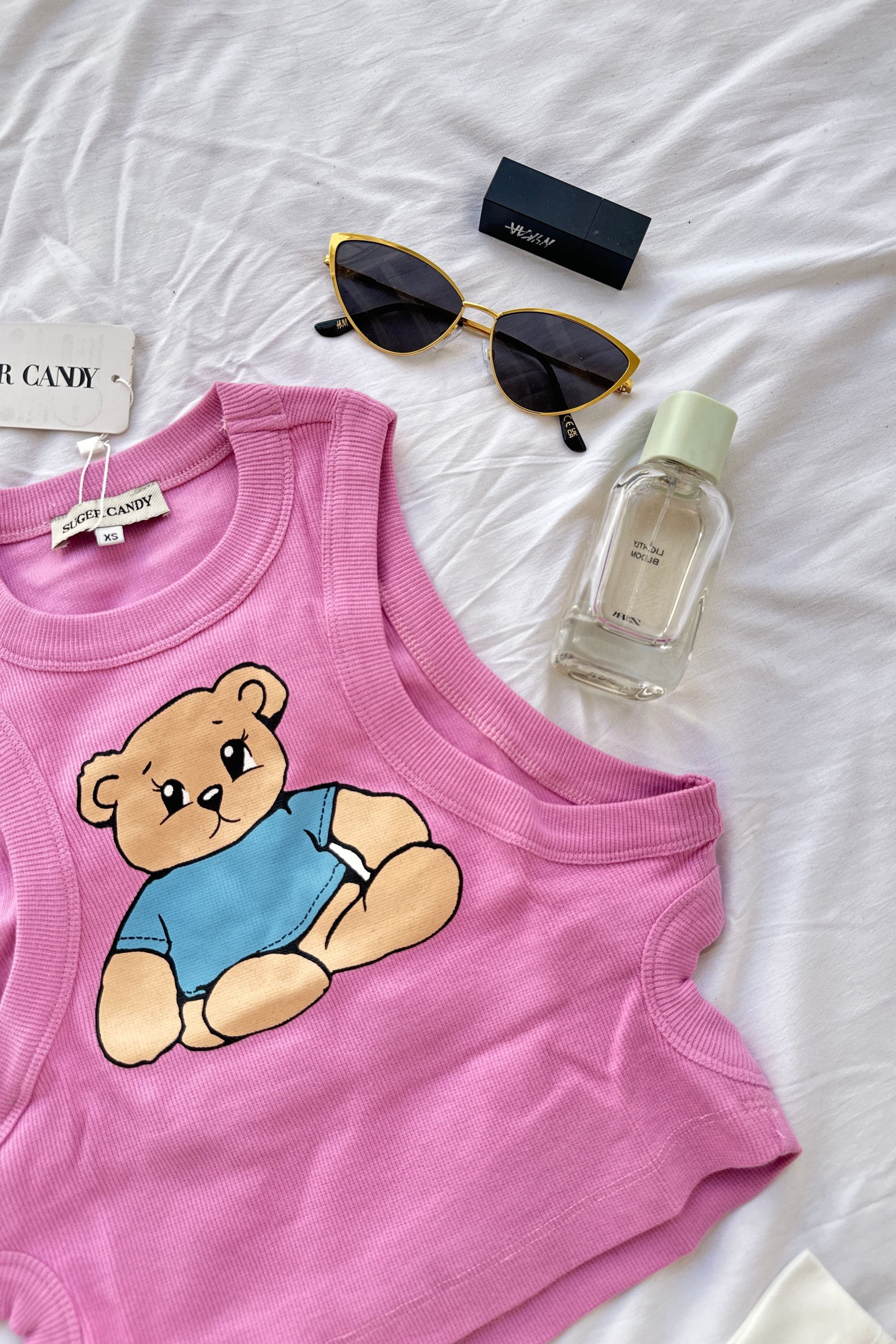 Pink Teddy Cami CutBack Top