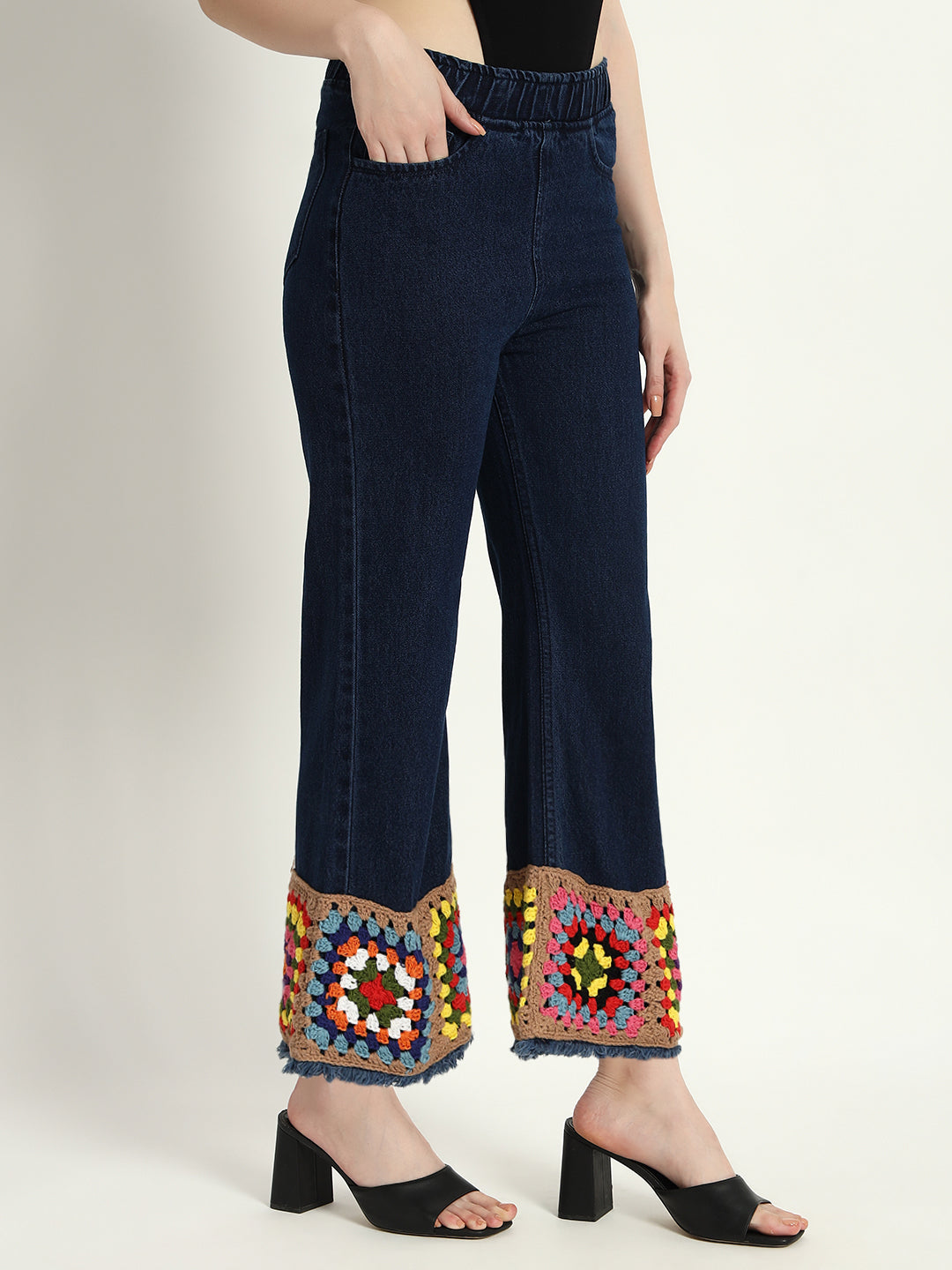 Granny Square Crochet Jeans