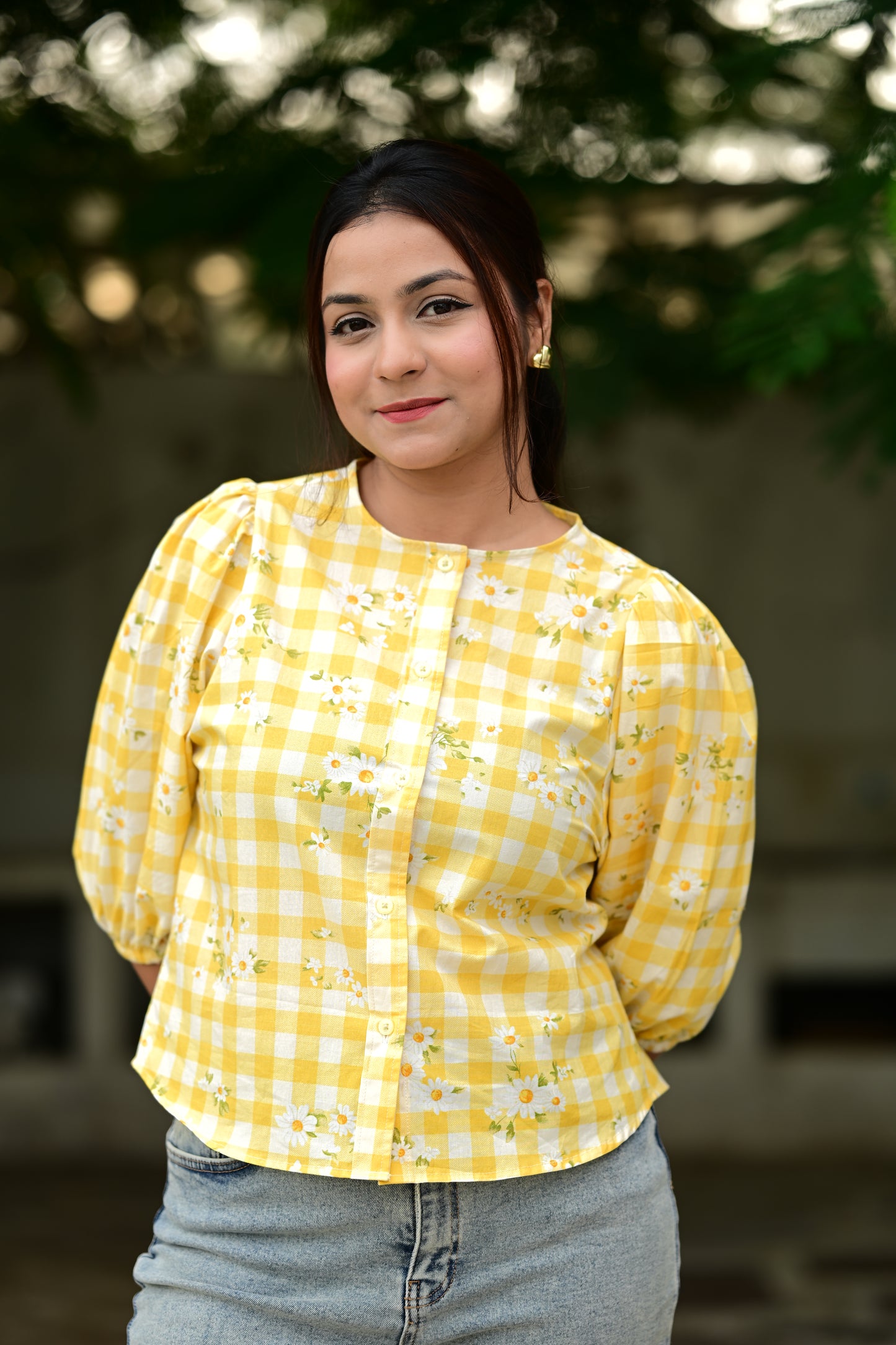 Mango gingham top