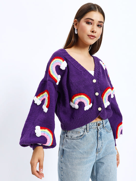 Rainbow Purple Cardigan