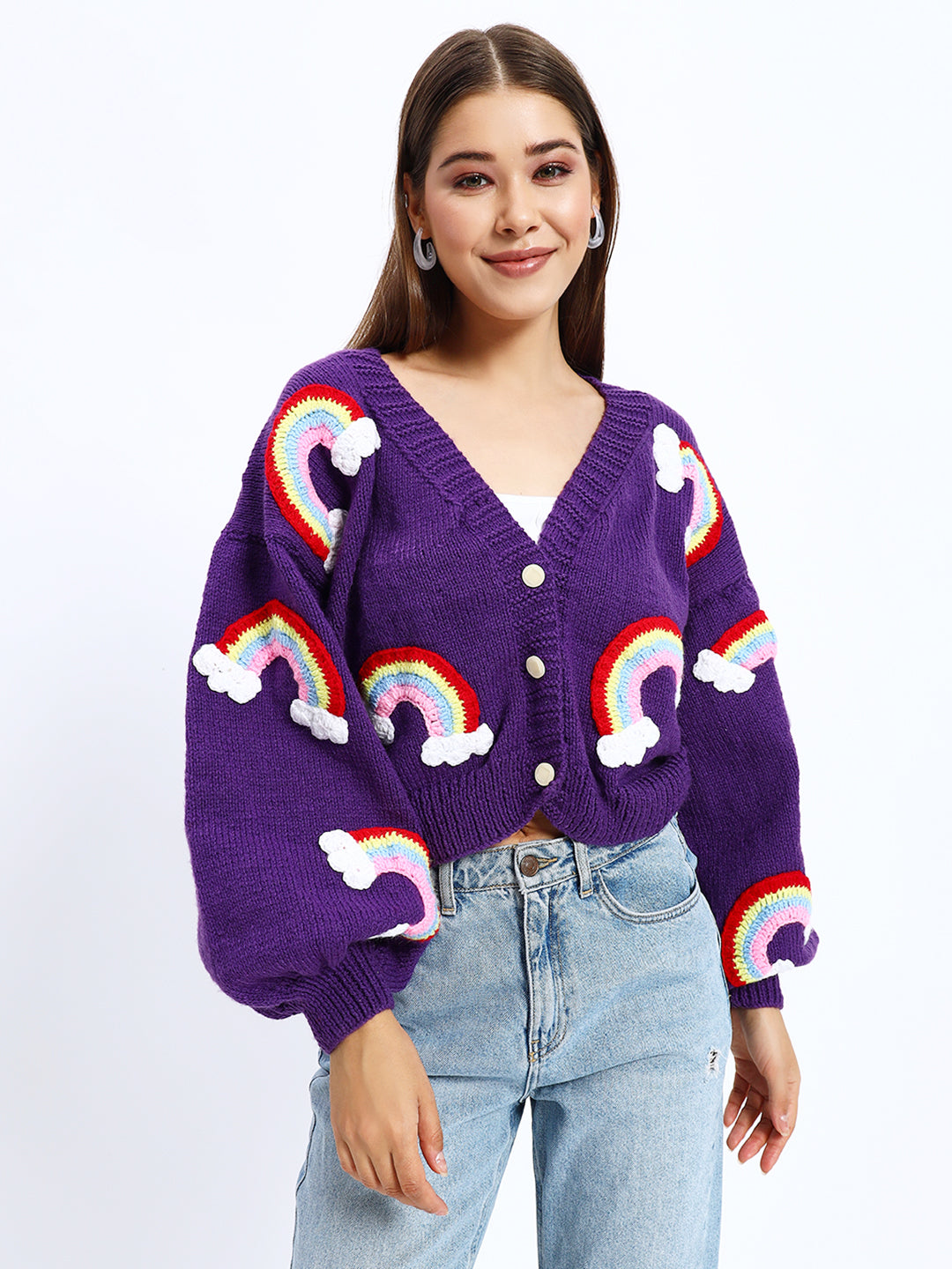 Rainbow Purple Cardigan