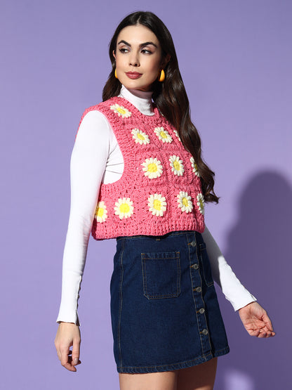 Bubblegum Daisy Vest