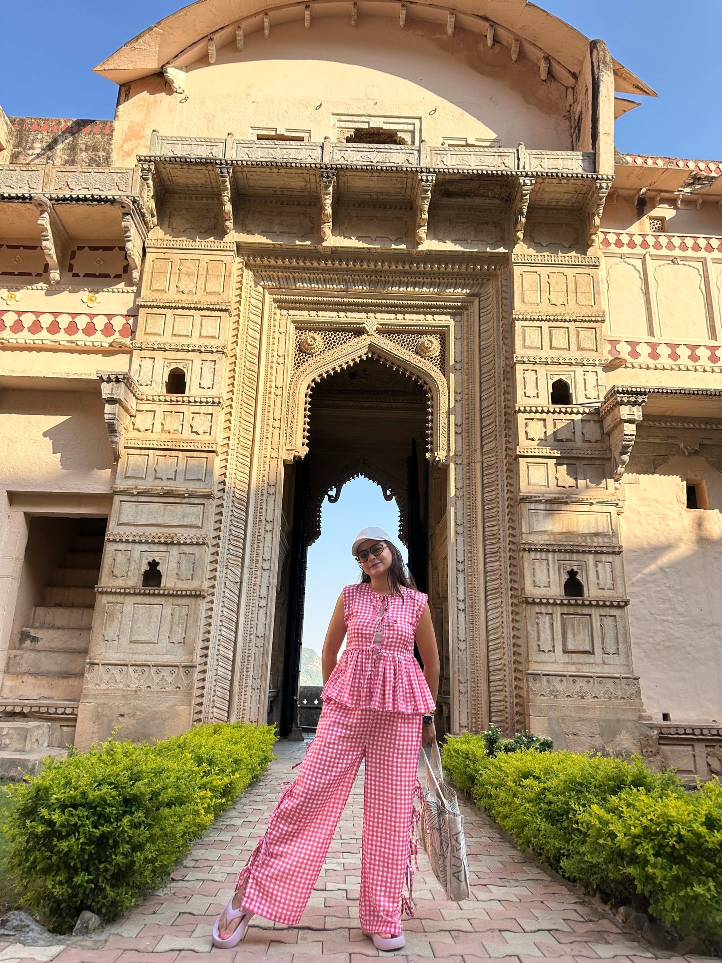 Brisa Ghingham Co-ord Set - Pink