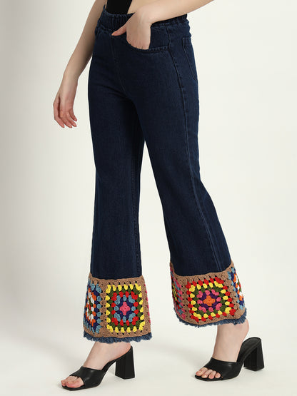 Granny Square Crochet Jeans