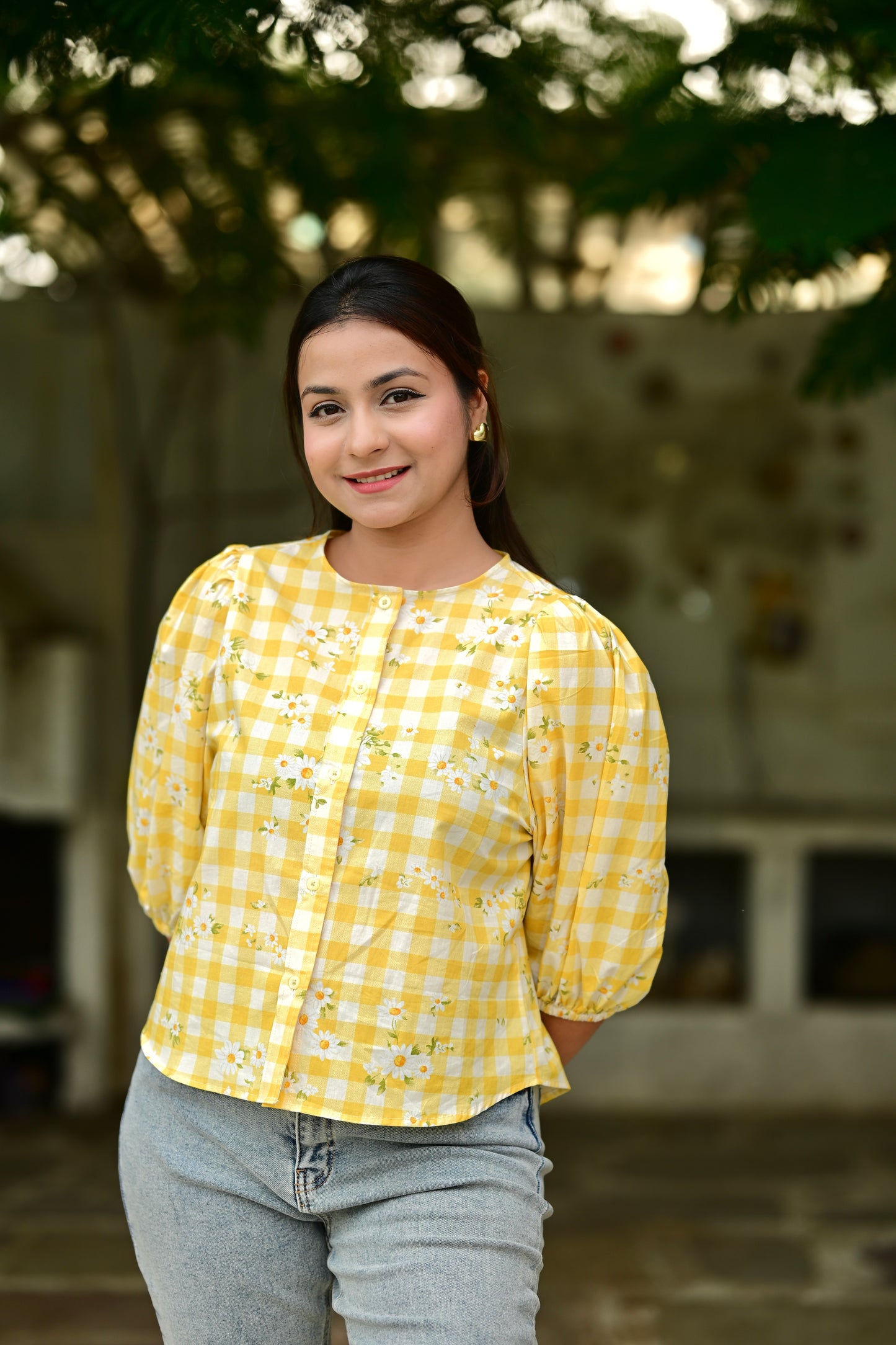 Mango gingham top