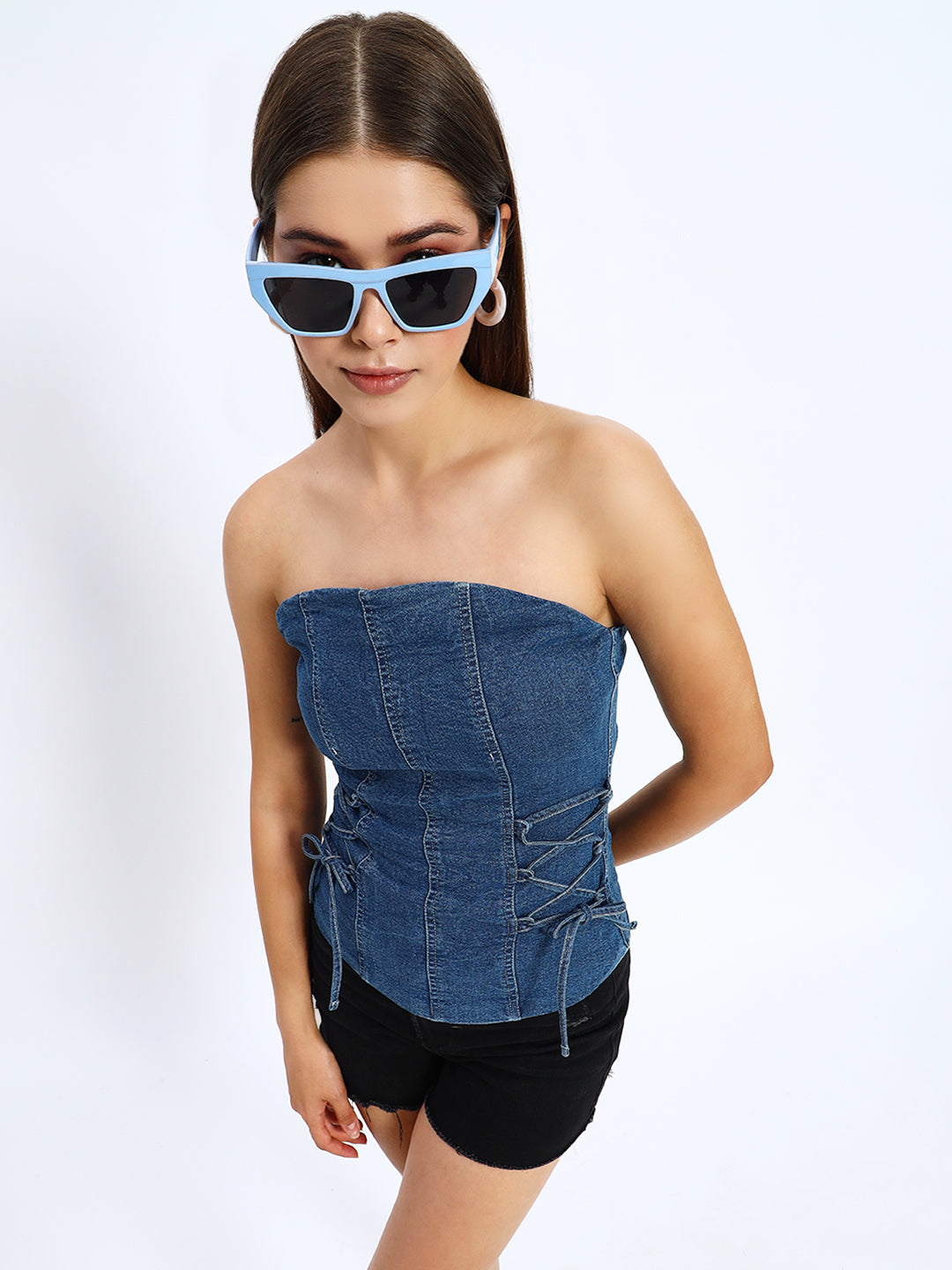 Denim Tube Knot Top