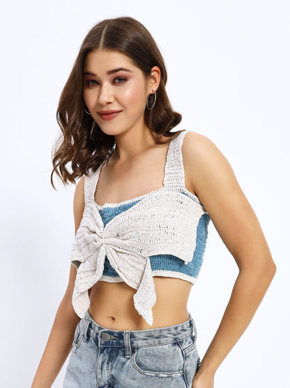 Bow Crochet Handmade Top