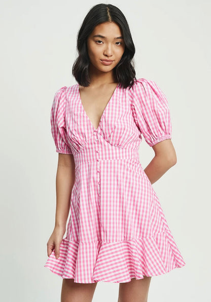 Ballet Core Ghingham Style Dress