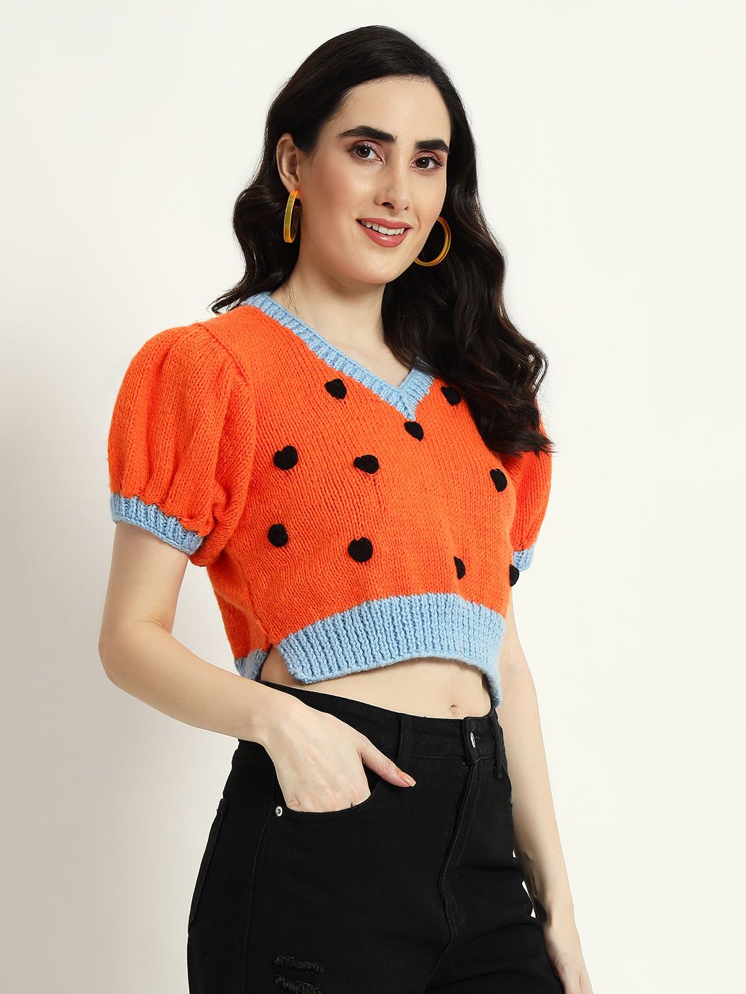 Orange Crop Vest Top Sweater