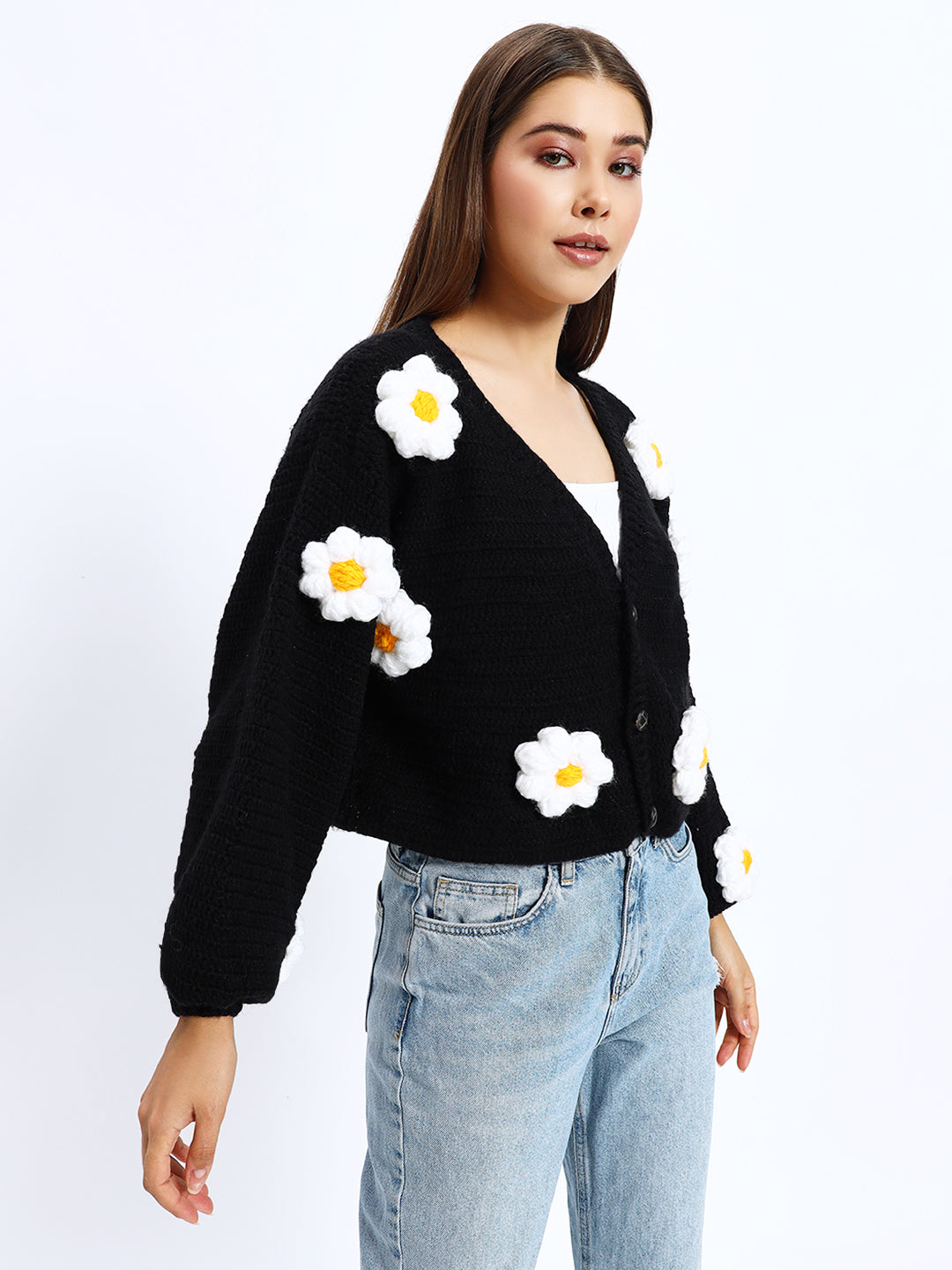 Black Yellow Daisy 🌼 Cardigan