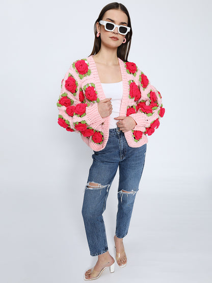 Baby Señorita Rose Bouquet Cardigan