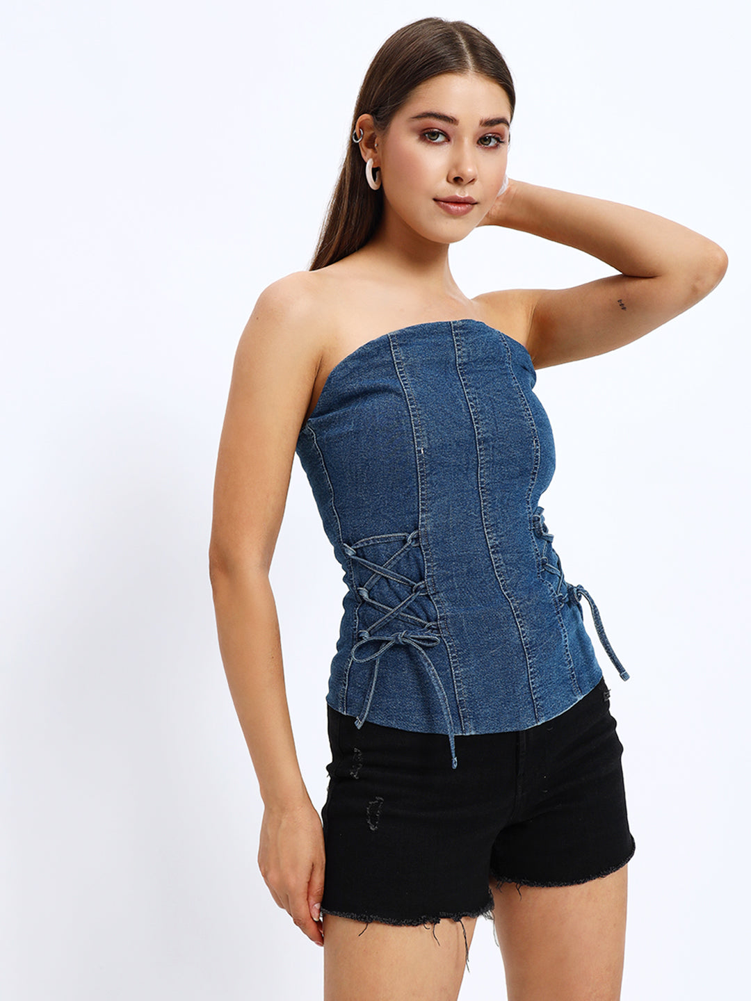 Denim Tube Knot Top