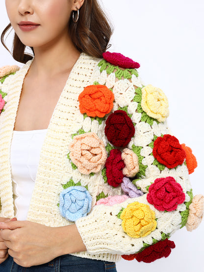 Multicoloured Rose Garden Cardigan