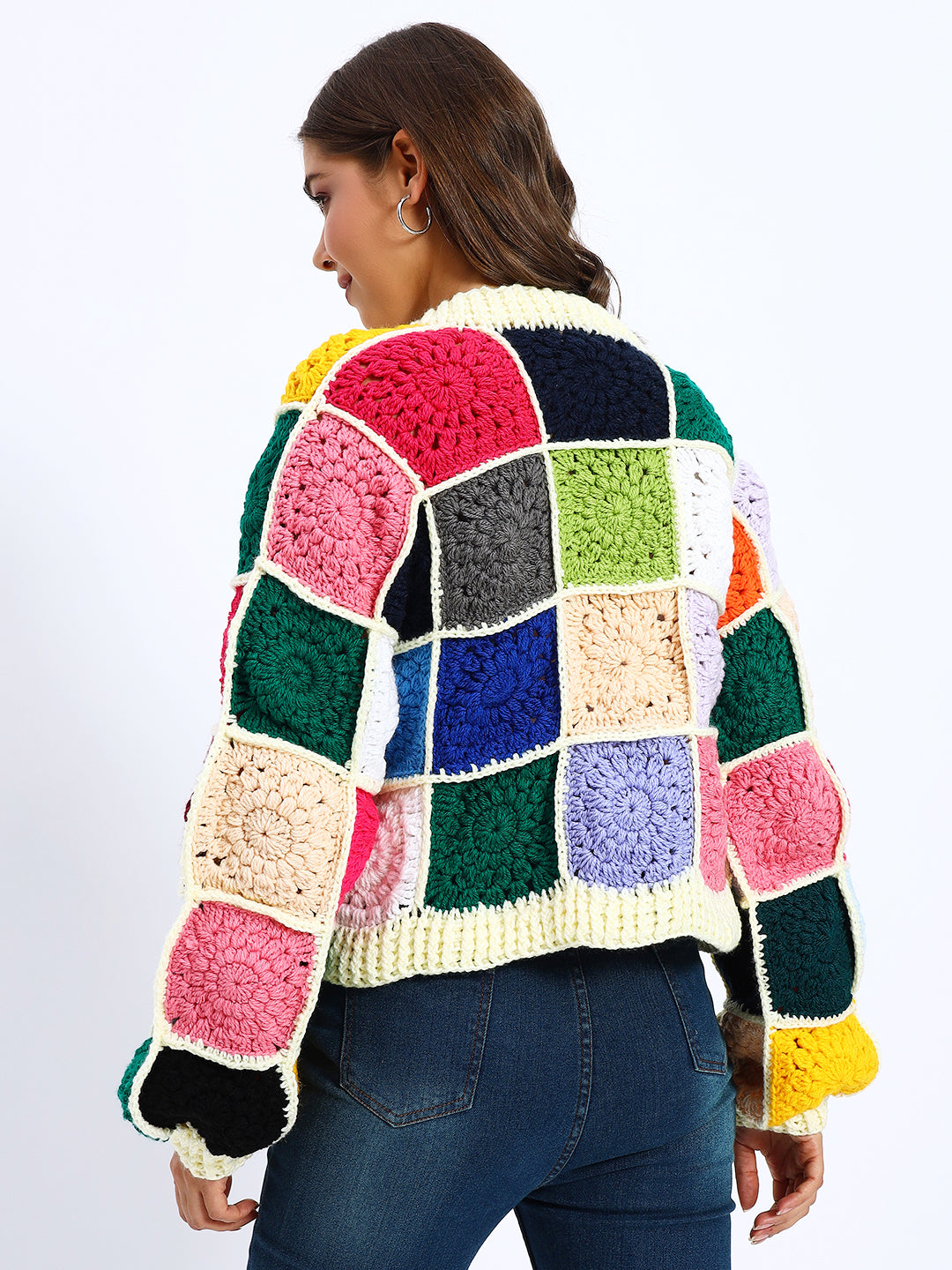 Multicoloured Patch Cardigan