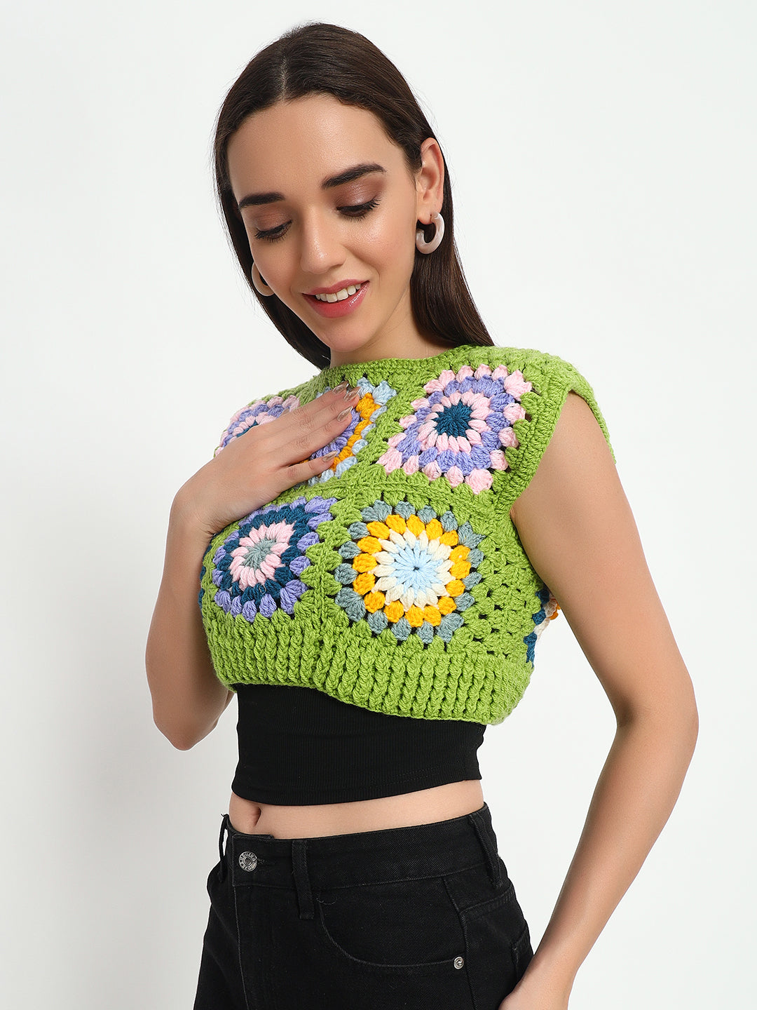 Mexico Green Granny Vest