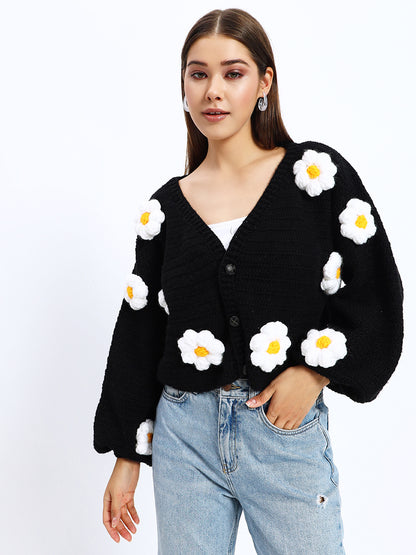 Black Yellow Daisy 🌼 Cardigan