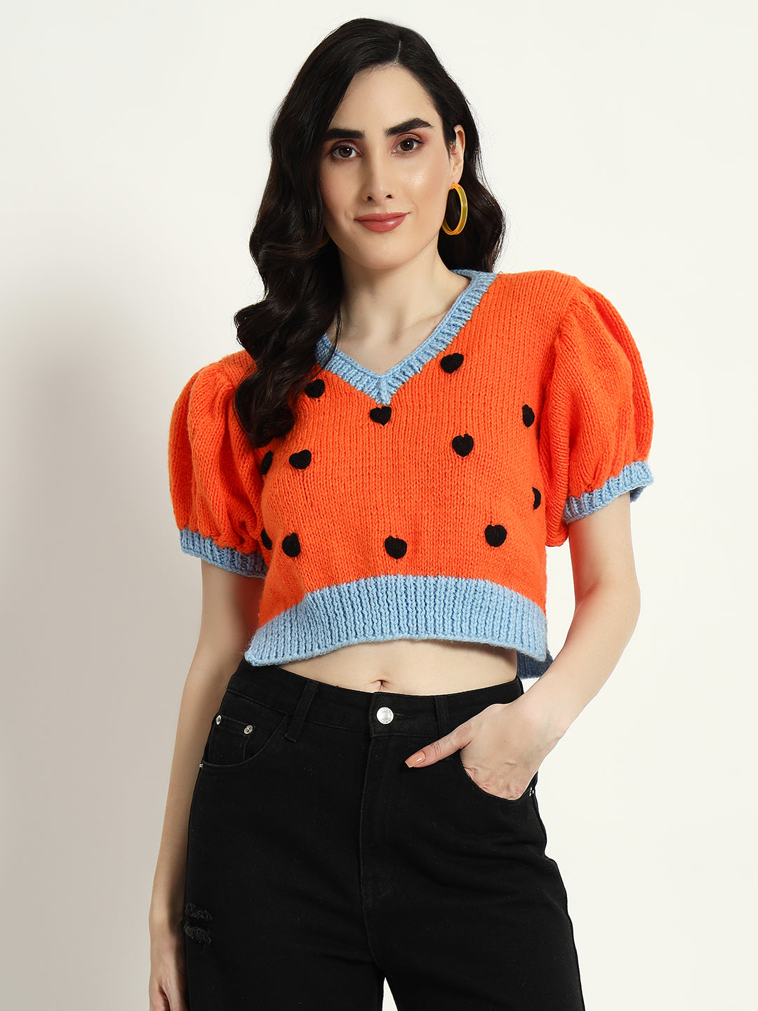 Orange Crop Vest Top Sweater