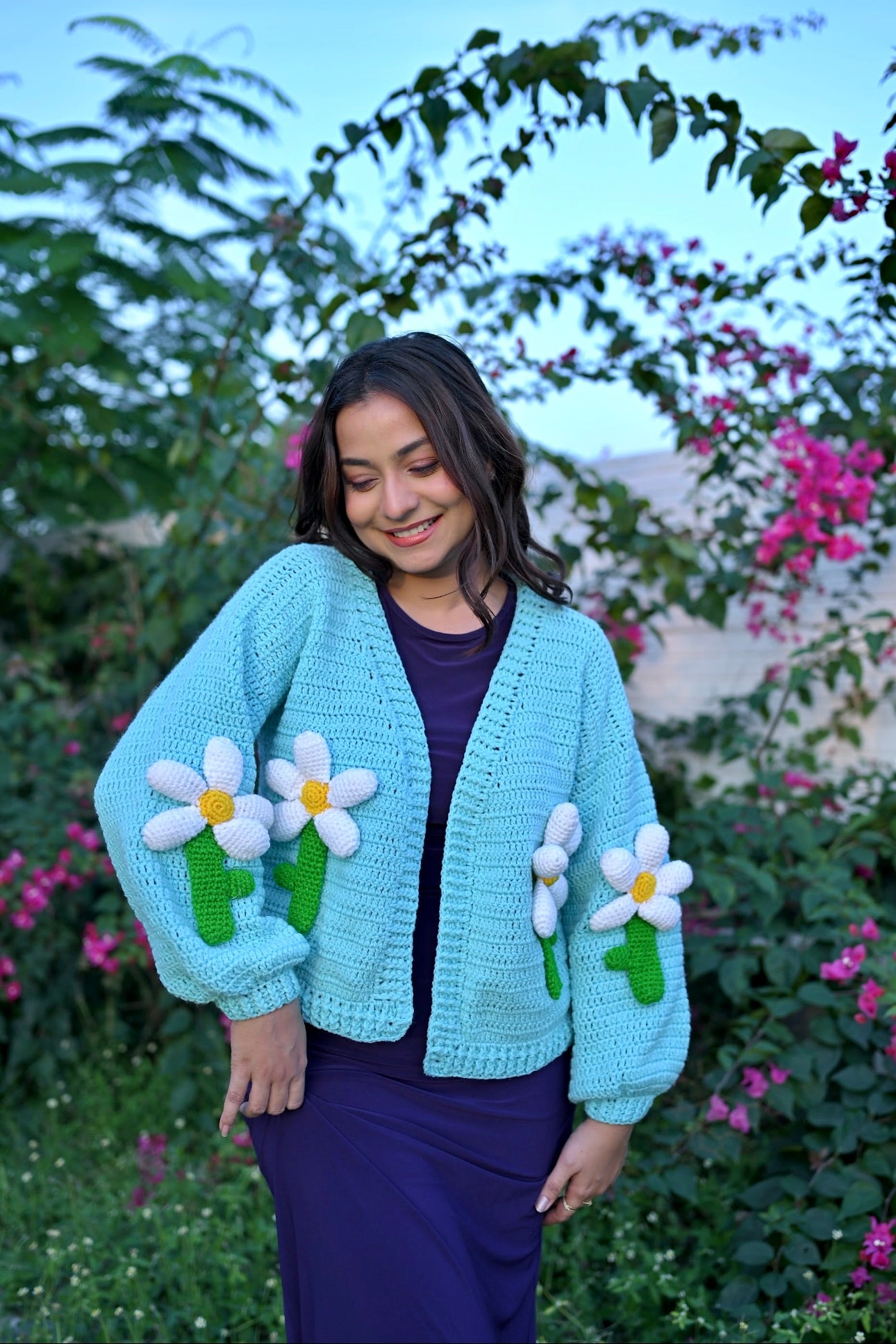 Big Daisy Flower Cardigan