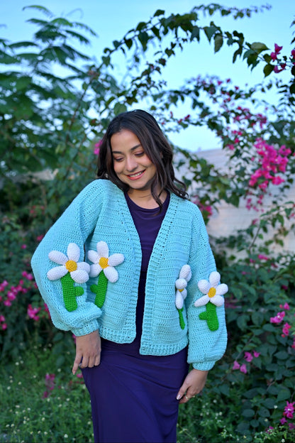 Big Daisy Flower Cardigan