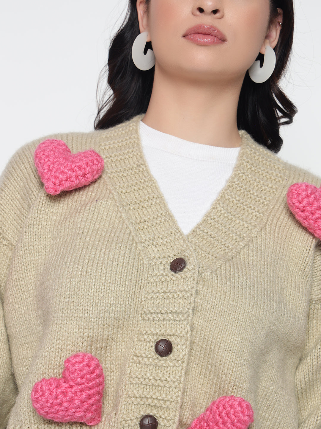 Love Tactic Cardigan - Pink Beige