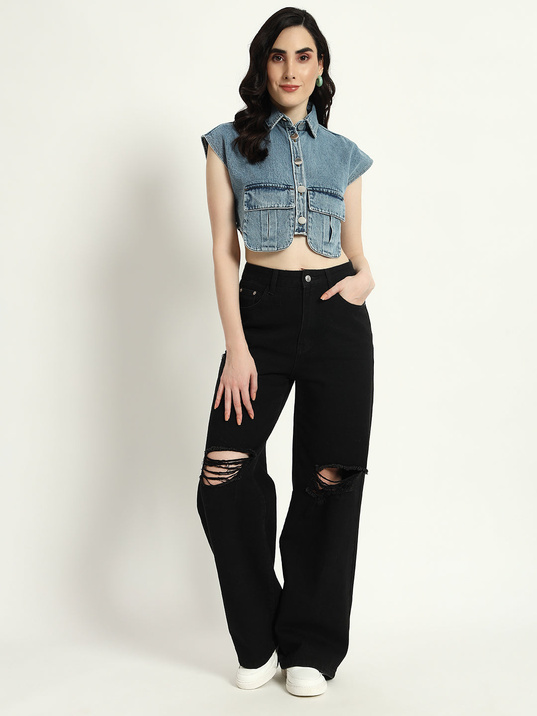 Pocket Denim Top