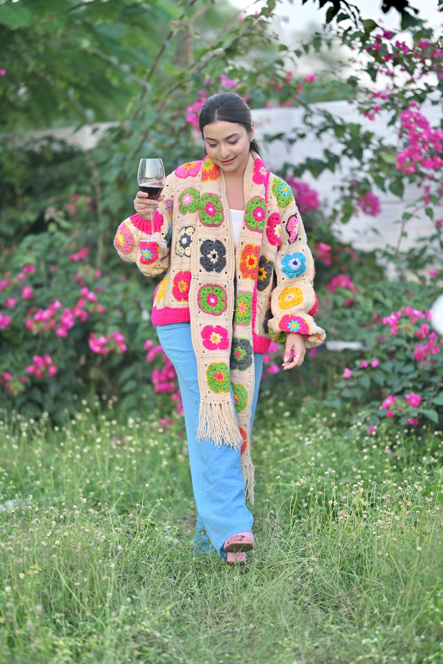 Mohair Cardigan With scarf