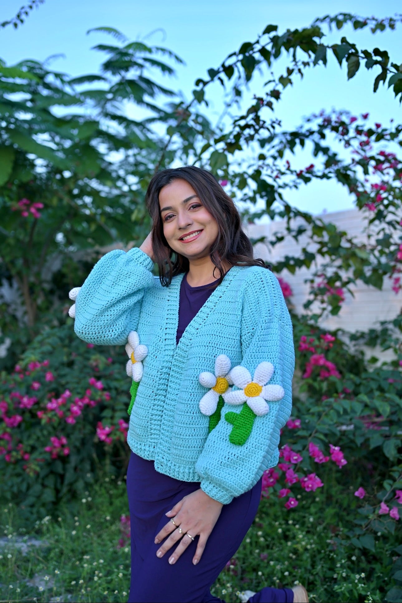 Big Daisy Flower Cardigan