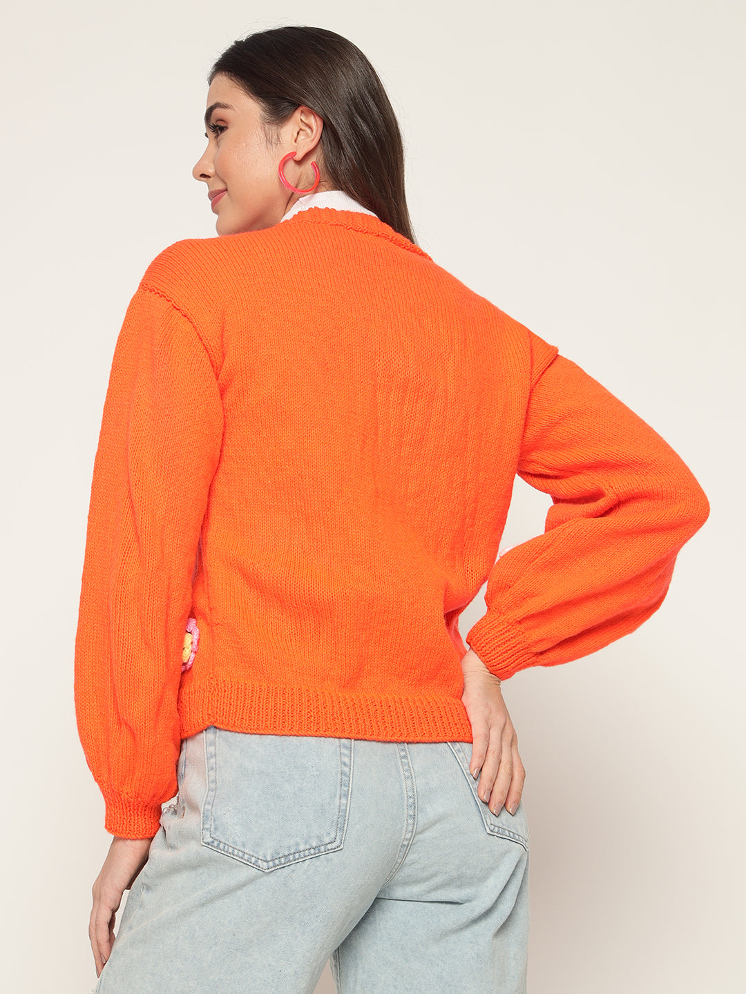 Sarah Orange Cardigan