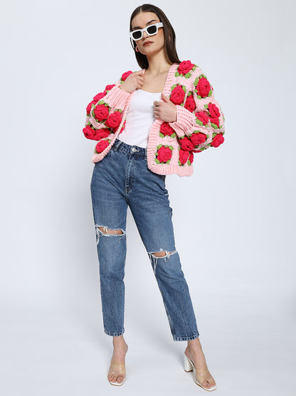 Baby Señorita Rose Bouquet Cardigan