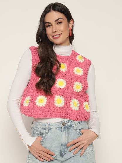 Bubblegum Daisy Vest