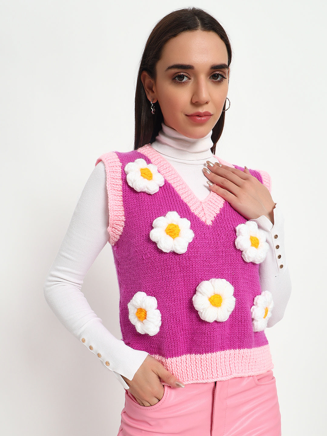 Pink Daisy Vest