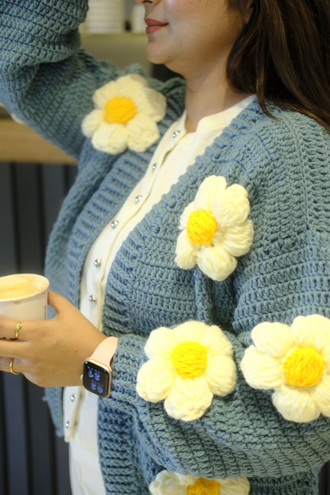 Teal Daisy Cardigan