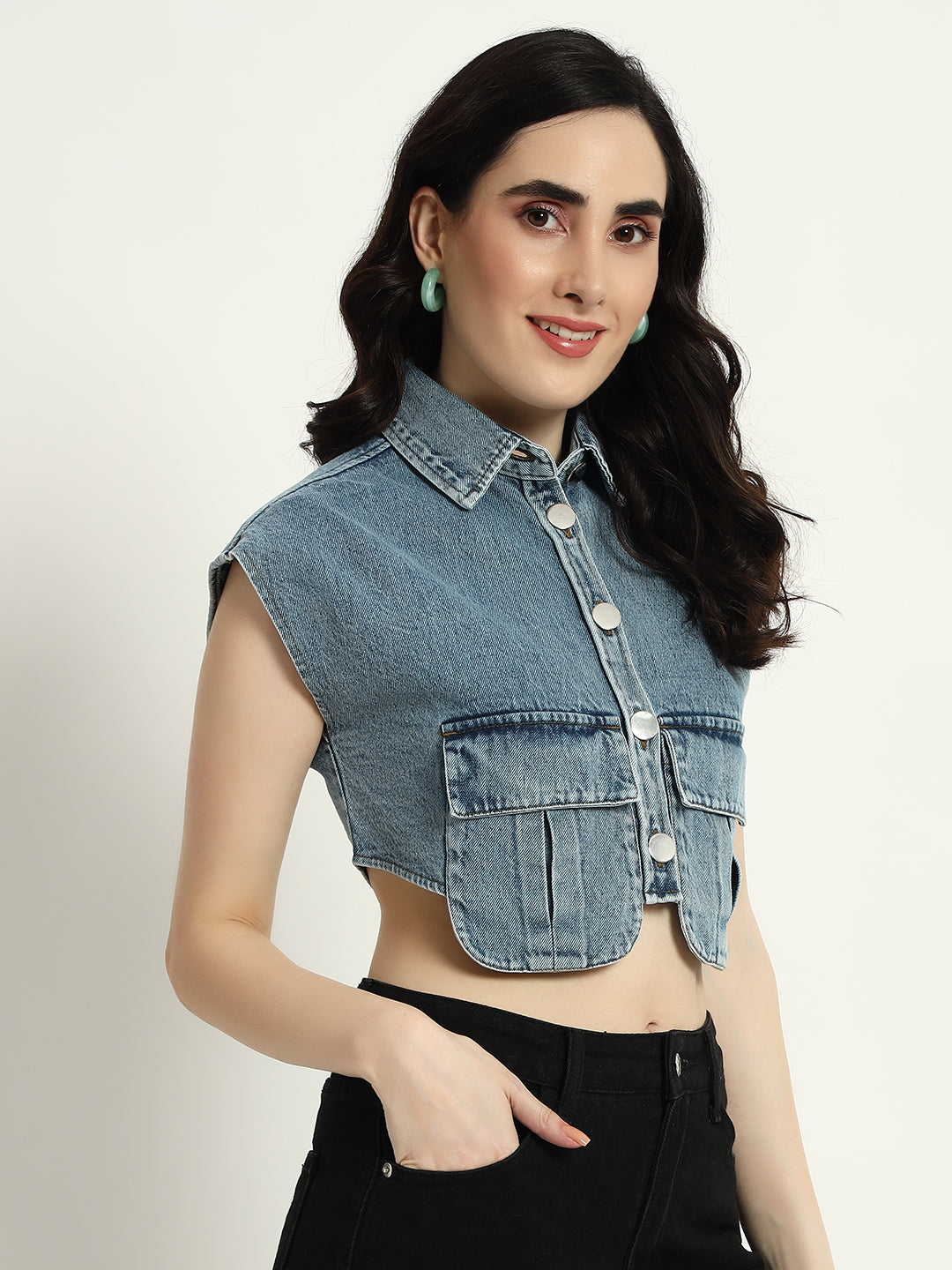 Pocket Denim Top