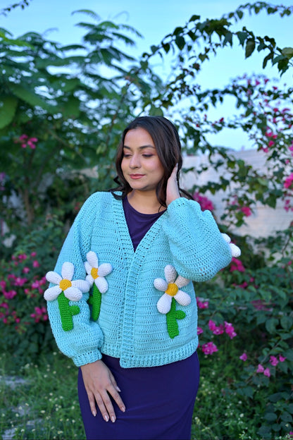 Big Daisy Flower Cardigan