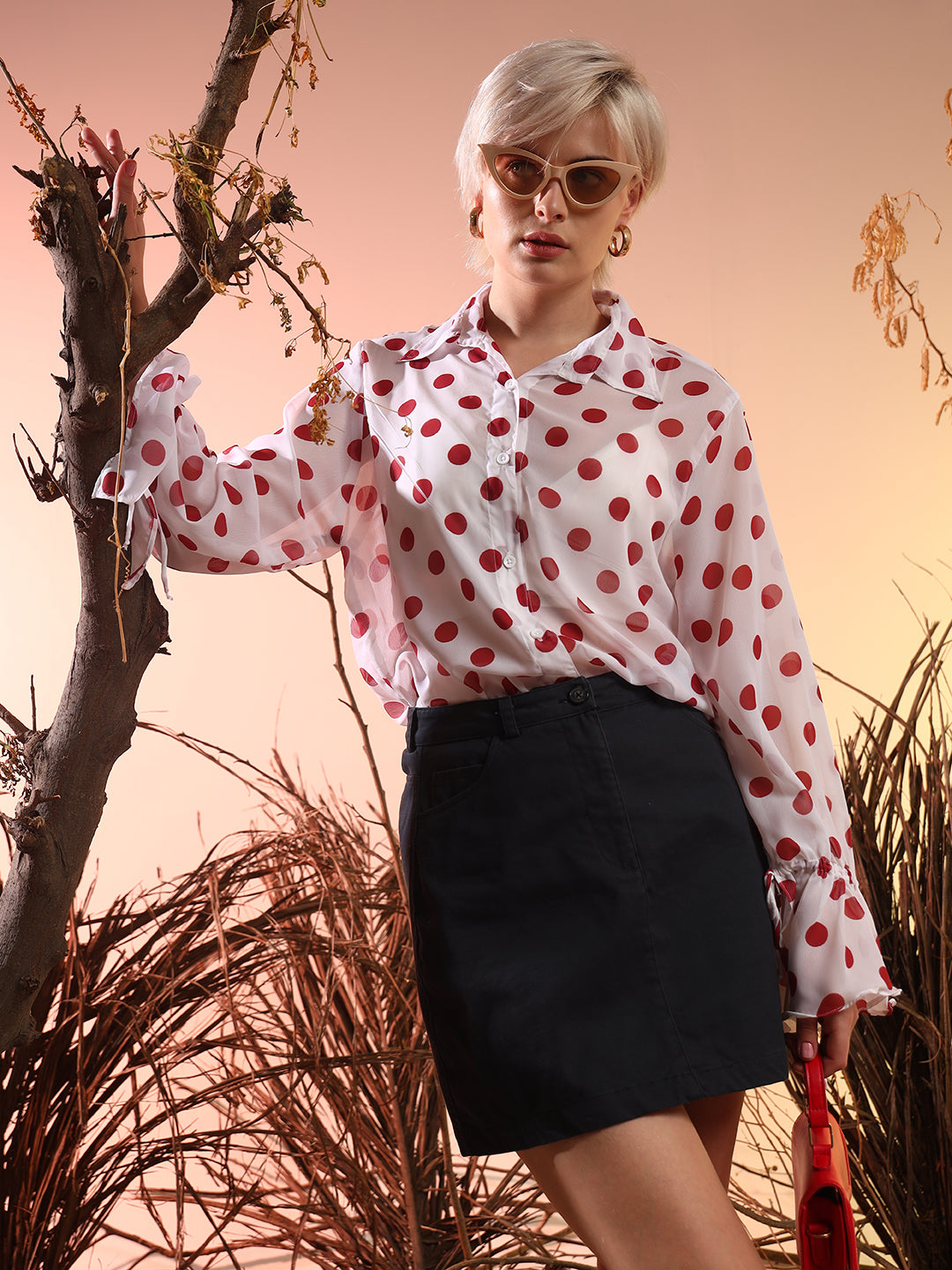 Polka Shirt - WhiteRed