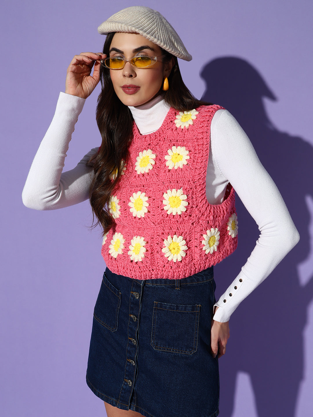 Bubblegum Daisy Vest