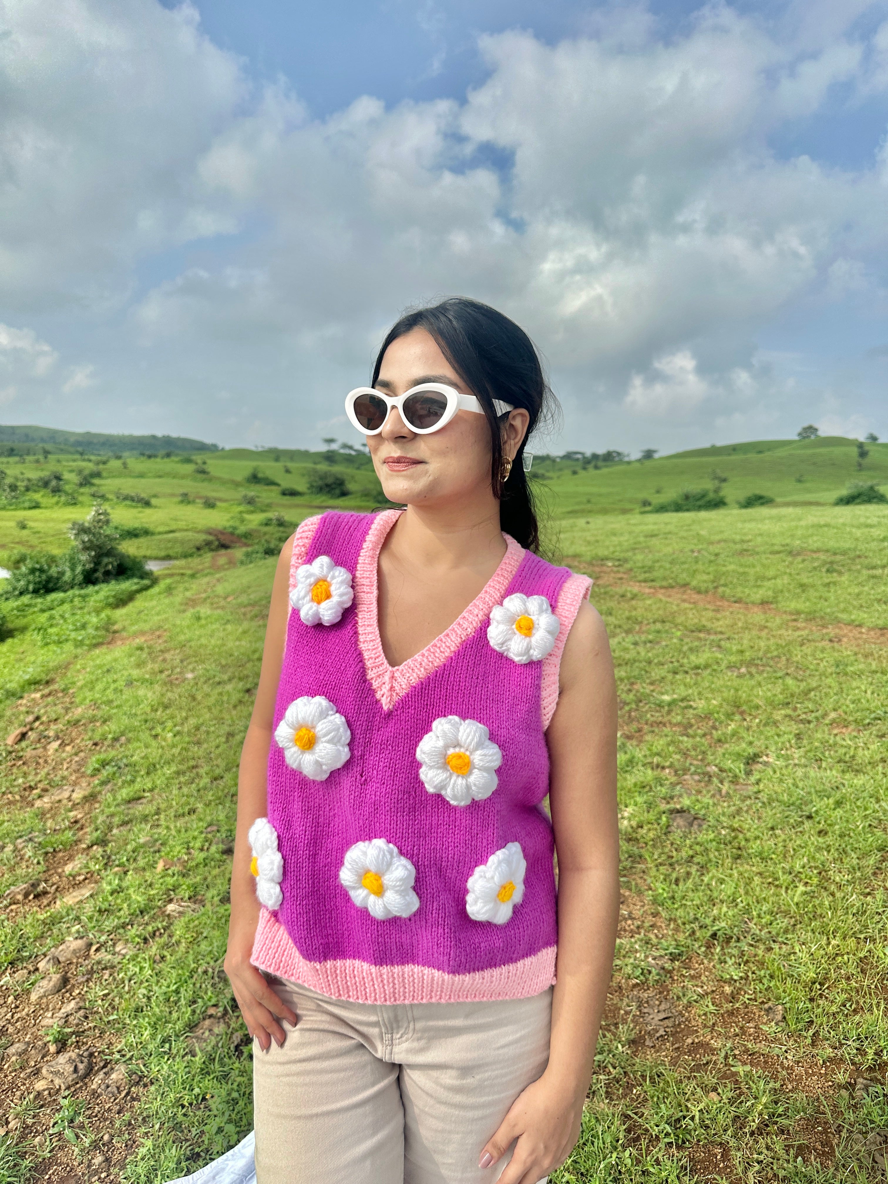 Pink Daisy Vest