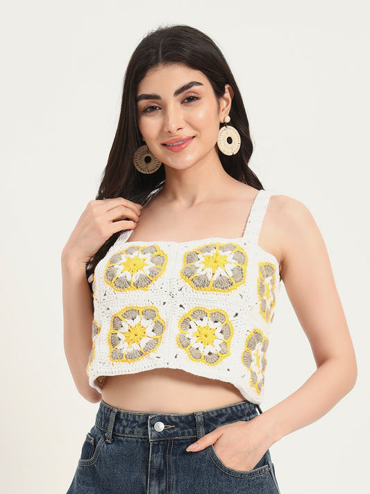 Sunflora Crochet Handmade Top