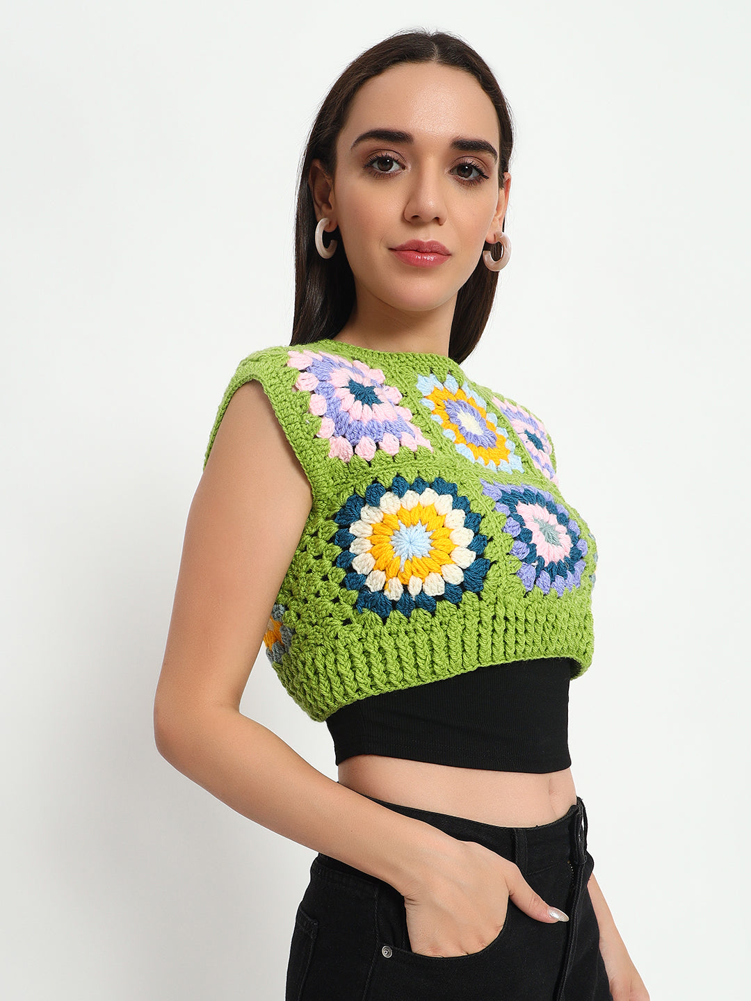 Mexico Green Granny Vest