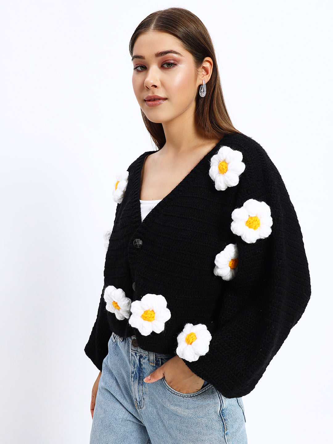 Black Yellow Daisy 🌼 Cardigan