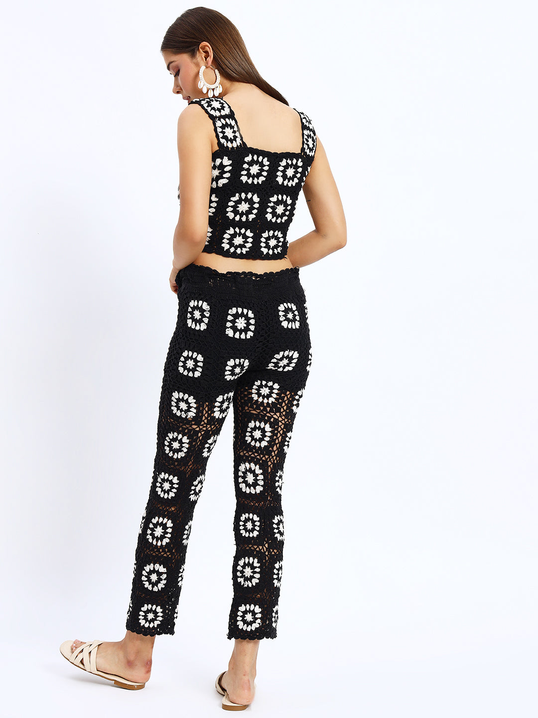 Black Square Crochet Co-ord Set