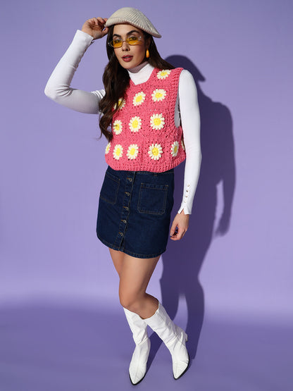 Bubblegum Daisy Vest