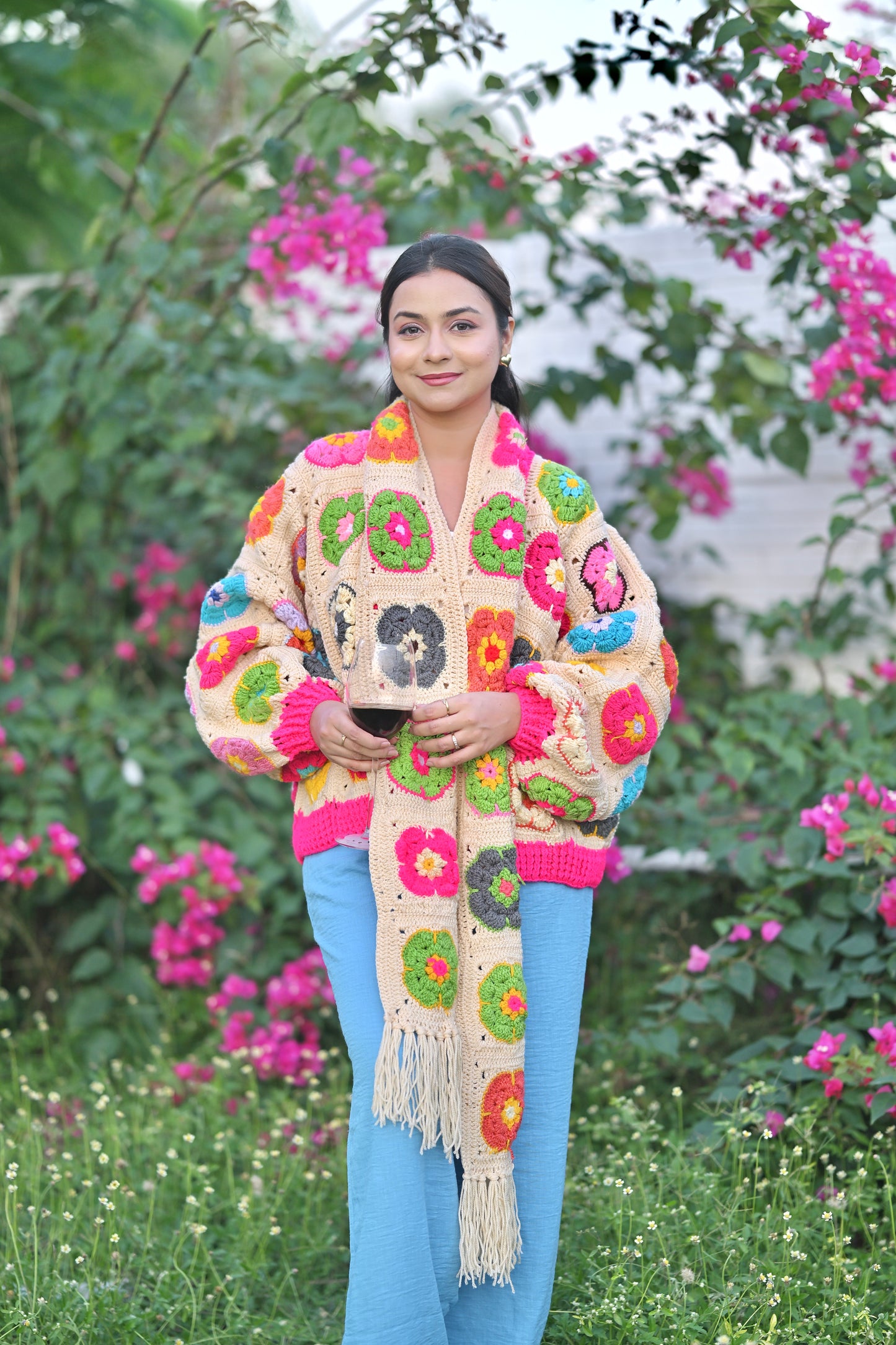 Mohair Cardigan With scarf
