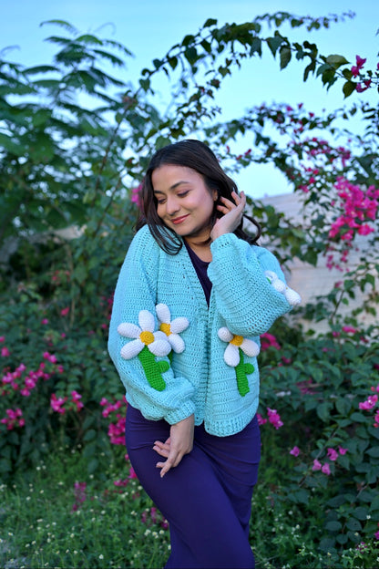 Big Daisy Flower Cardigan