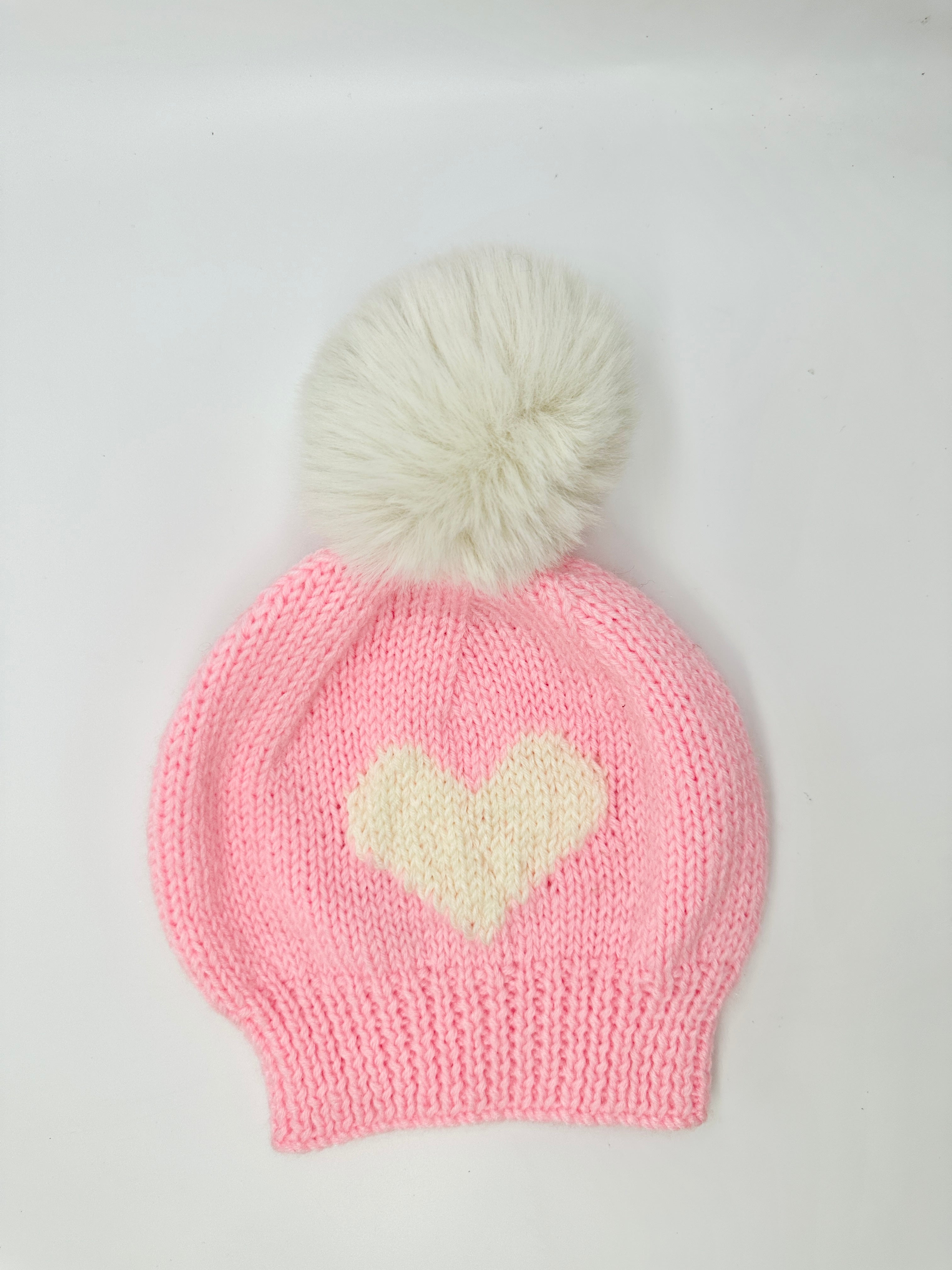 Pink Heart Beanie