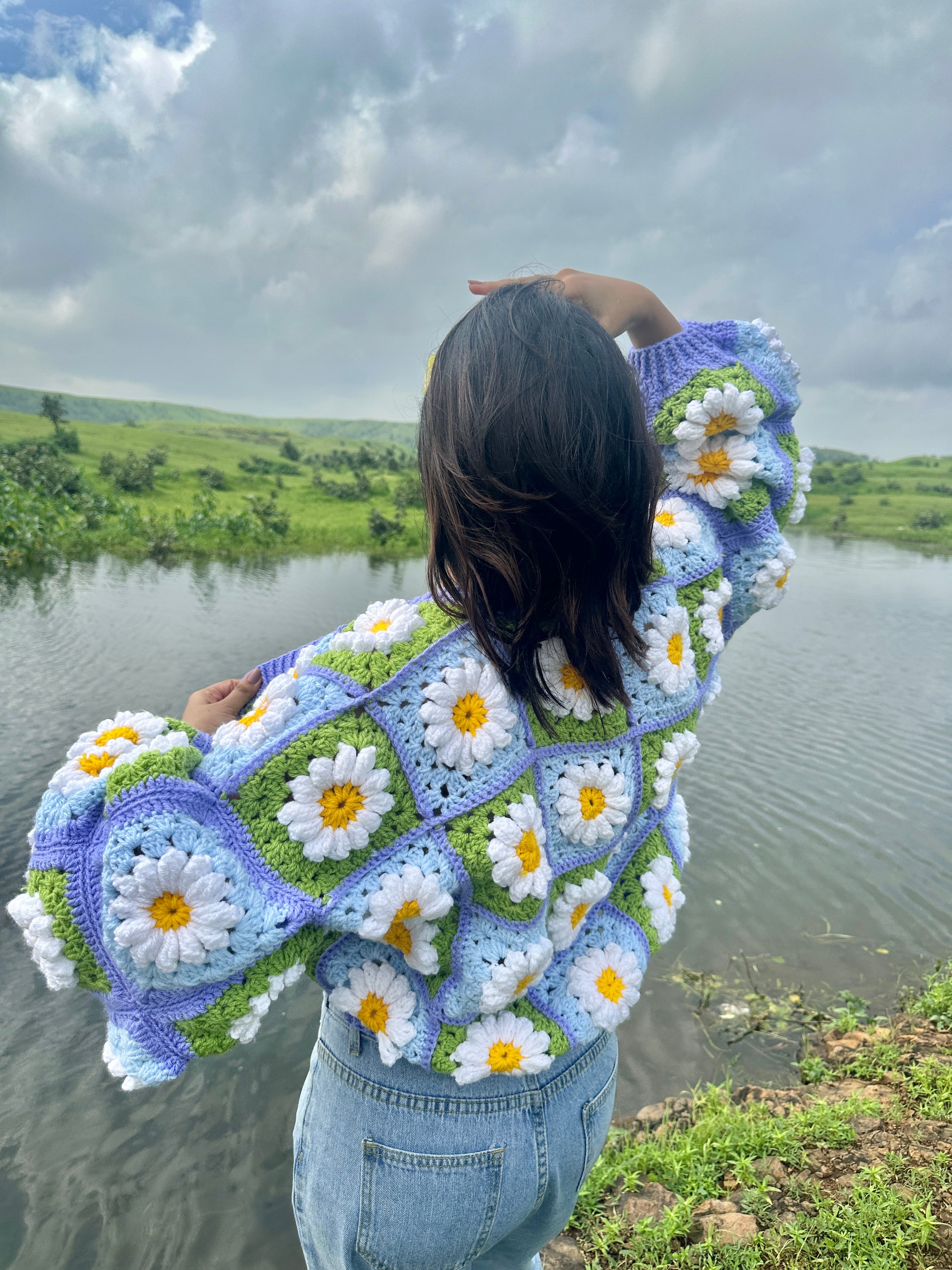 Dainty Daisy Handmade Cardigan