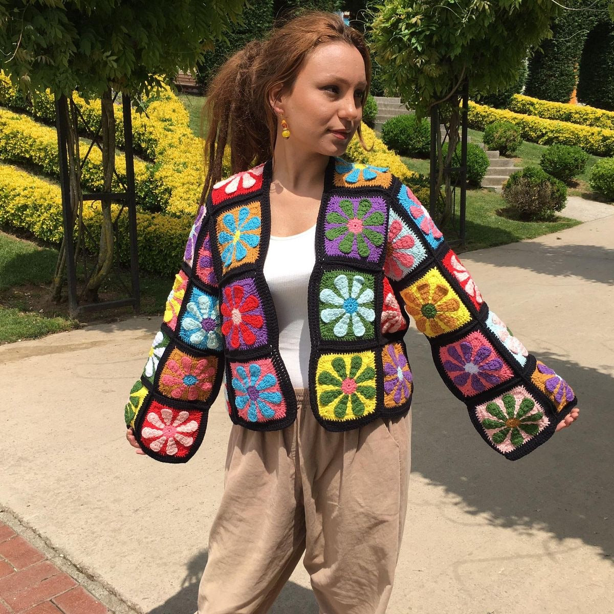 Black Flora Cardigan