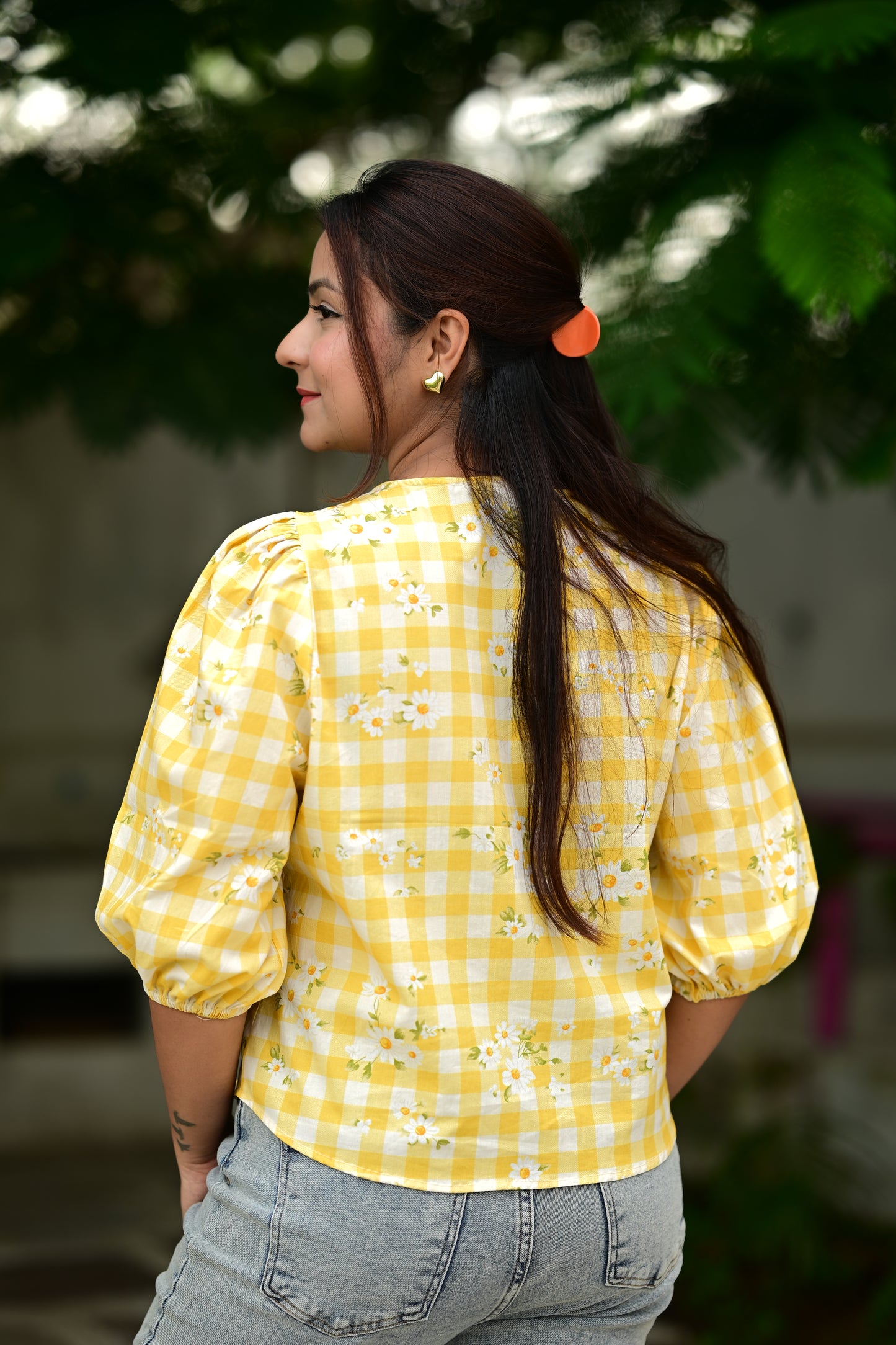Mango gingham top